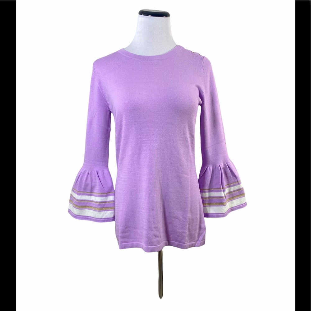 Lilly Pulitzer Callee Sweater Lilac Freesia Sz M Bell Sleeve